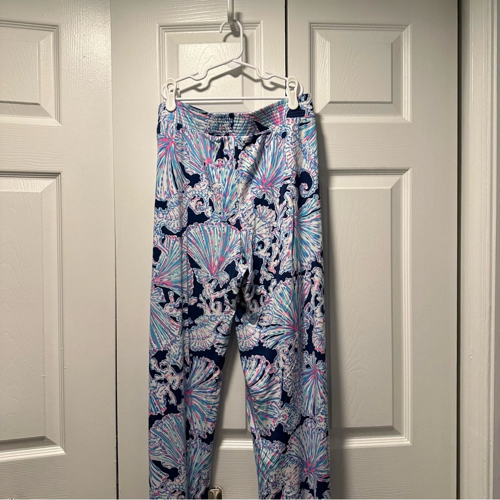 Colorful Patterned Palazzo Deep Sea Navy Pants